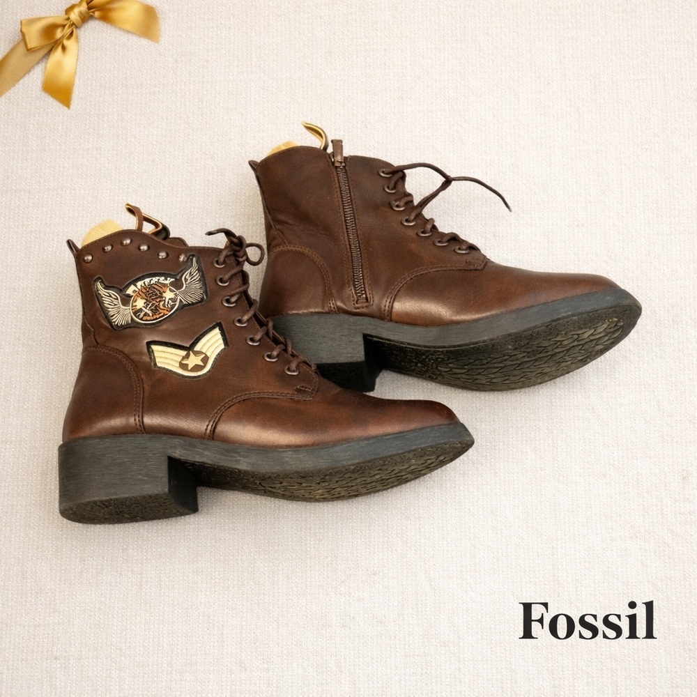 Fossil Firefly Leather Ankle Boots US 8.5